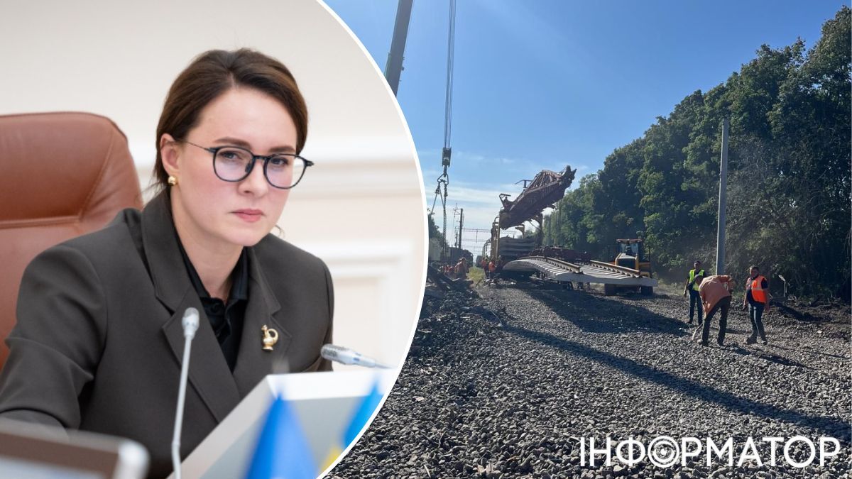 Свириденко указала количество опоздавших 14 сентября поездов из-за взрывов на железной дороге возле Василькова