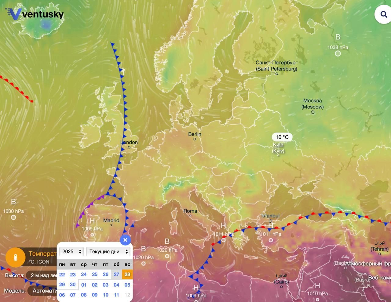 Скандинавский циклон над Украиной. Фото: meteo.gov.ua