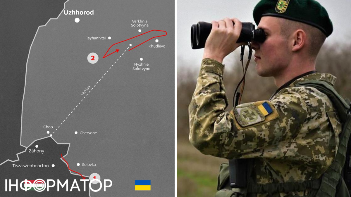 Маршрут угорських дронів біля Закарпаття