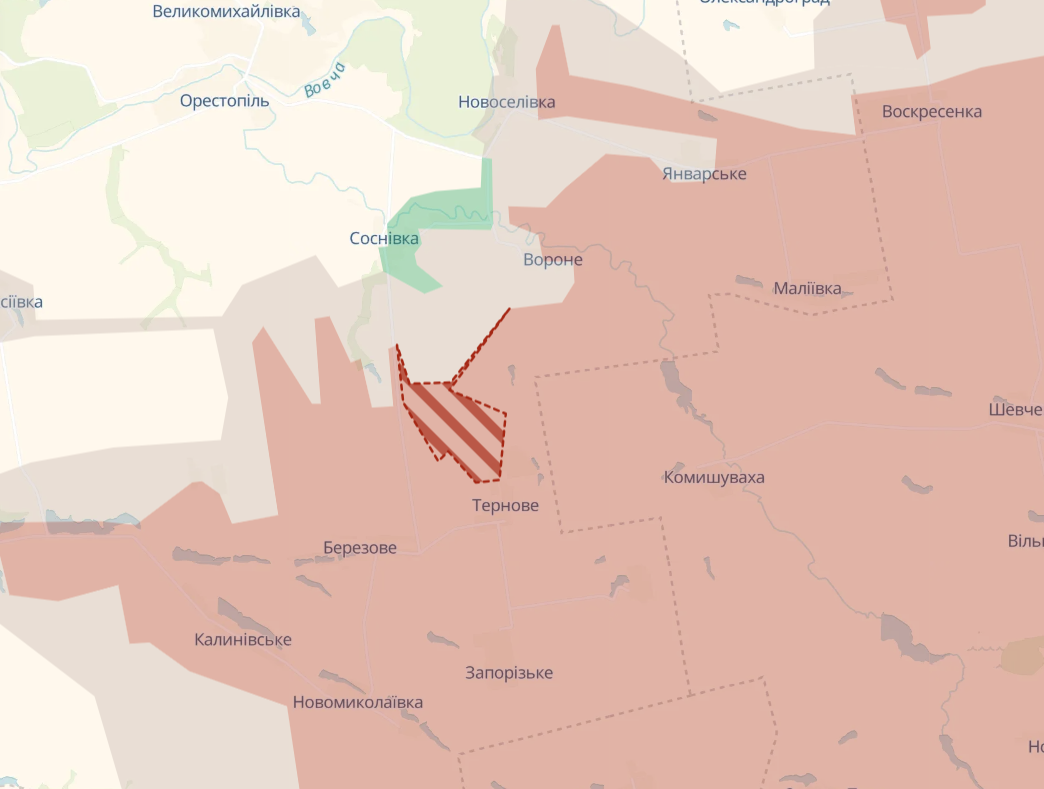 Россияне оккупировали село Терново на Днепропетровщине - DeepState 1