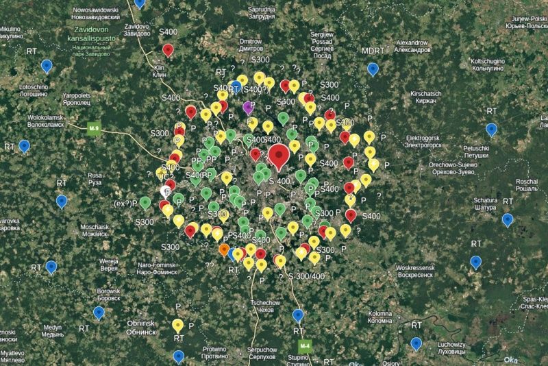 Росія оточила Москву рівнями ППО: у мережу злили карту розташування комплексів 1