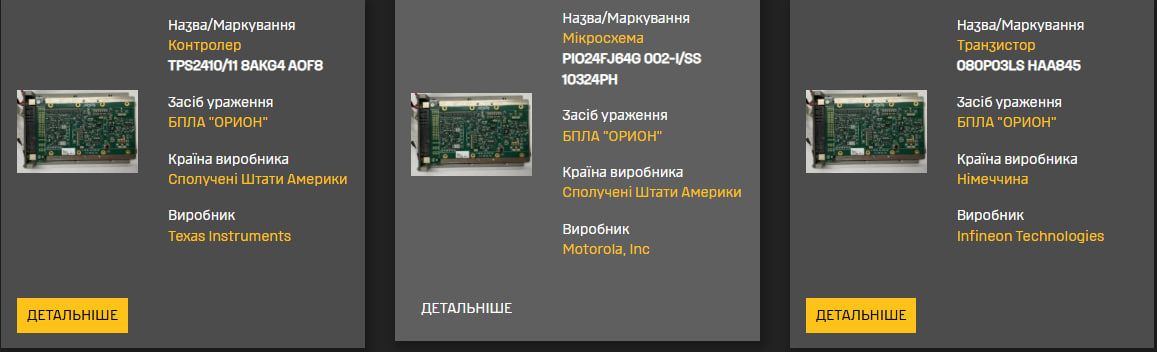 В Буданове показали, из каких компонентов состоит российский БПЛА Орион - половина из США 2