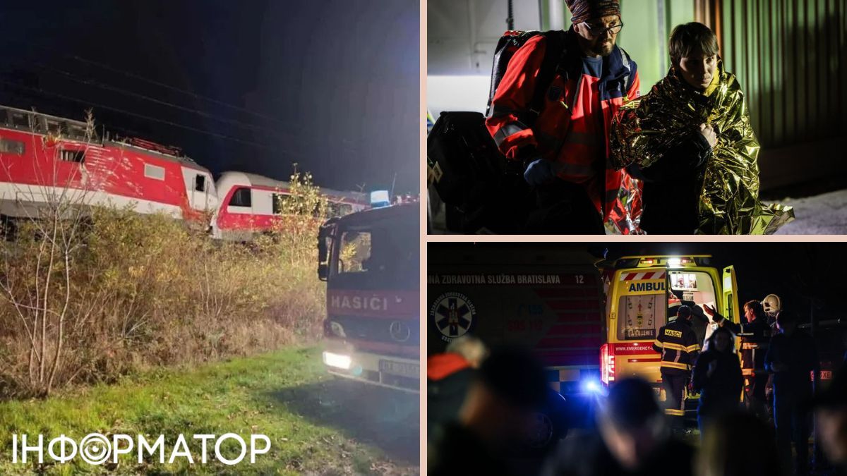 Вторая авария за месяц: два поезда со студентами столкнулись на полной скорости в Словакии, десятки пострадавших