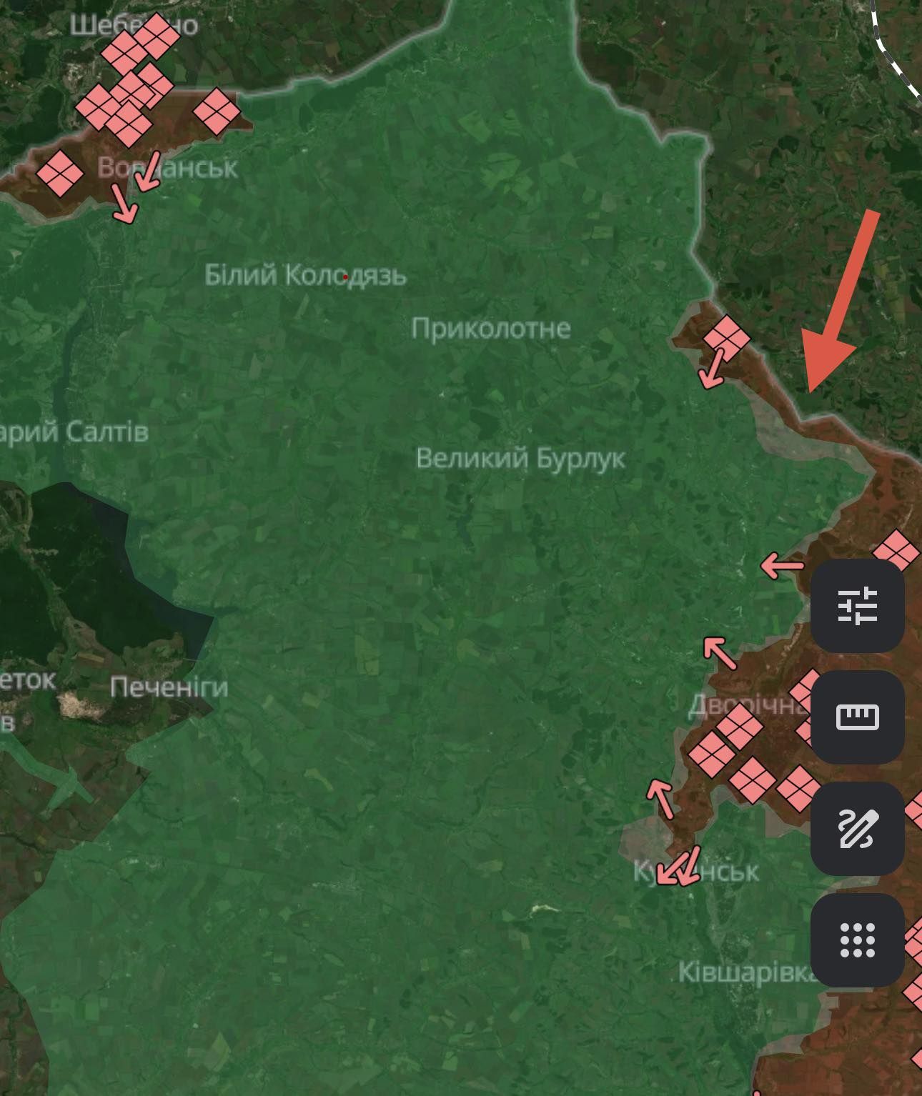 Угруповання РФ просуваються у біг Вовчанська