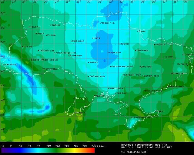 Прохолодні маси підтягуються до України