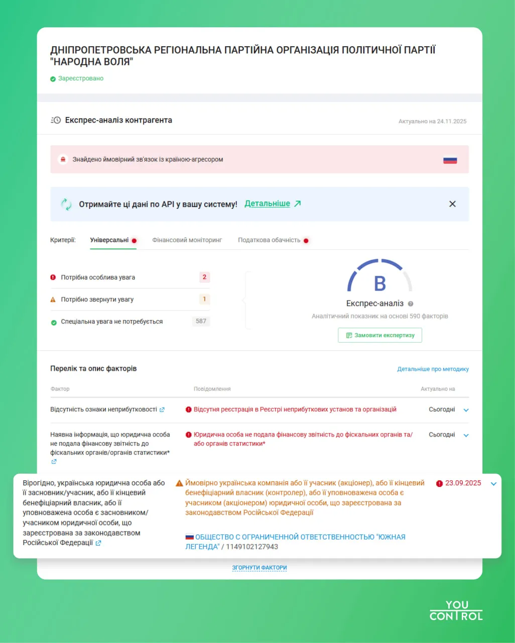 Связь областной партийной организации в Днепре с россиянами