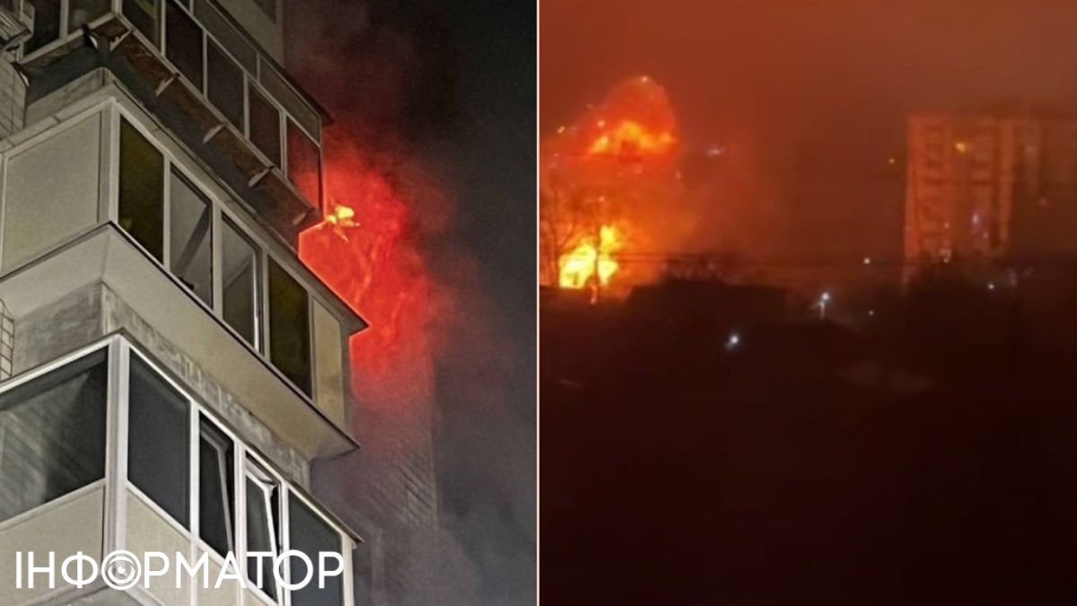 Вышгород в огне после атаки дронов