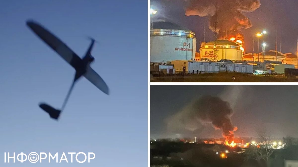 Дрони масовано атакували Росію: уражені НПЗ, нафтобаза та порт