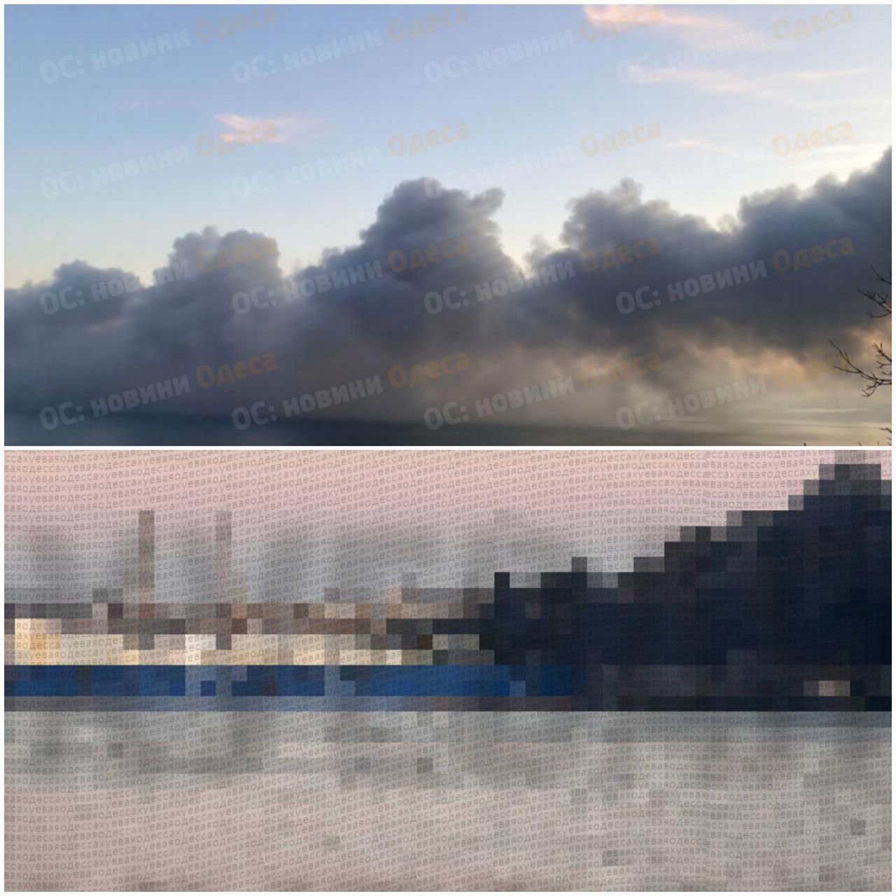 Второй удар по Одессе за сутки: в порту горит грузовое судно.