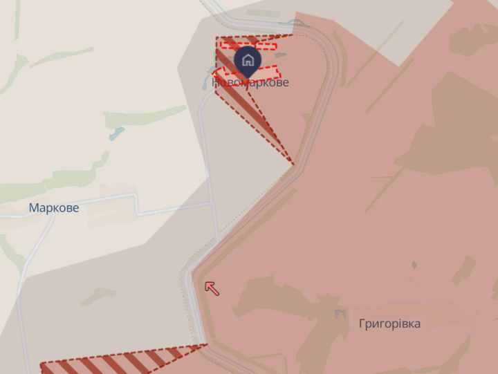 Новомаркове окуповане. Скриншот deepstatemap