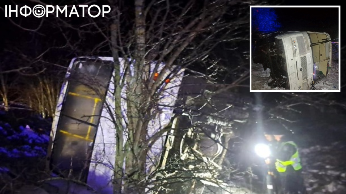 На Чернігівщині автобус з працівниками злетів у кювет: травмовано 11 людей