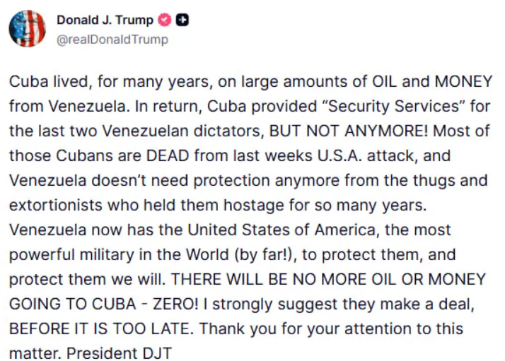 Куба нікому не загрожує: президент Діас-Канель написав, що не боїться Трампа та буде захищатися 1