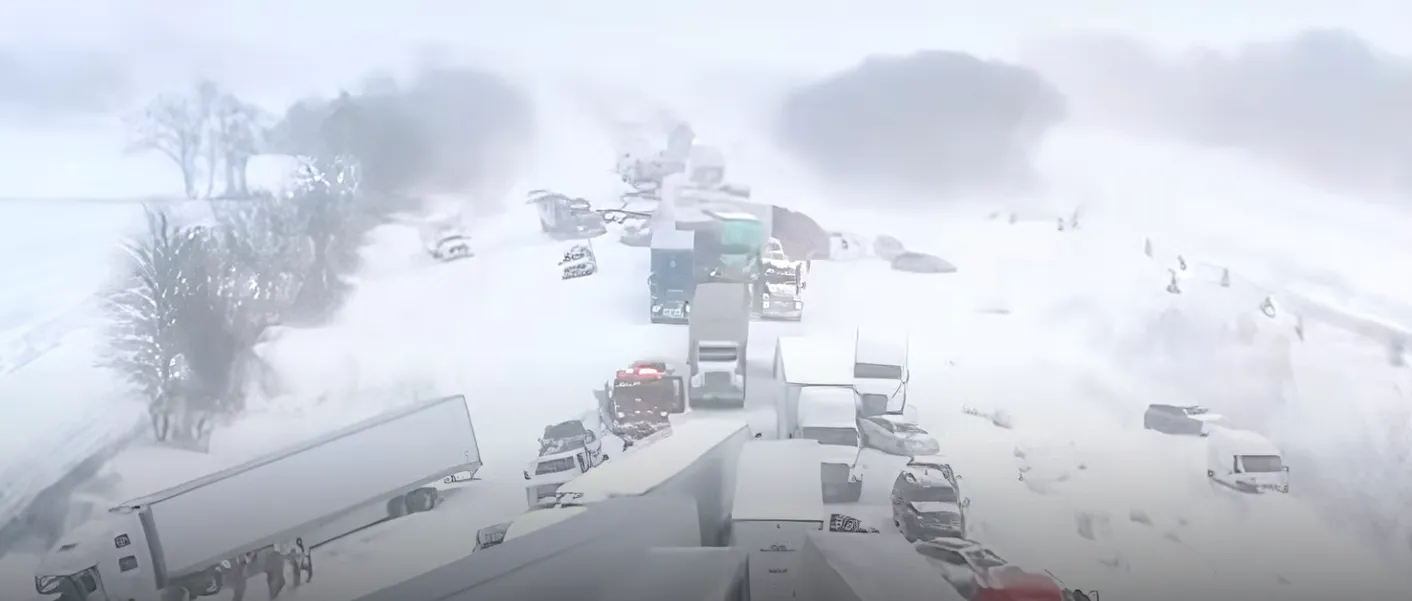 Траса перетворилась на ковзанку: у США сталася одна з найбільших ДТП цієї зими через рясні снігопади (фото) 3