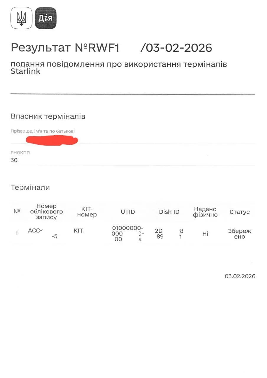 Документ из ЦНАПа