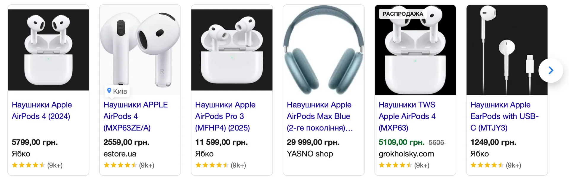 По любому запросу товаров Apple самая низкая цена будет у серого продавца.