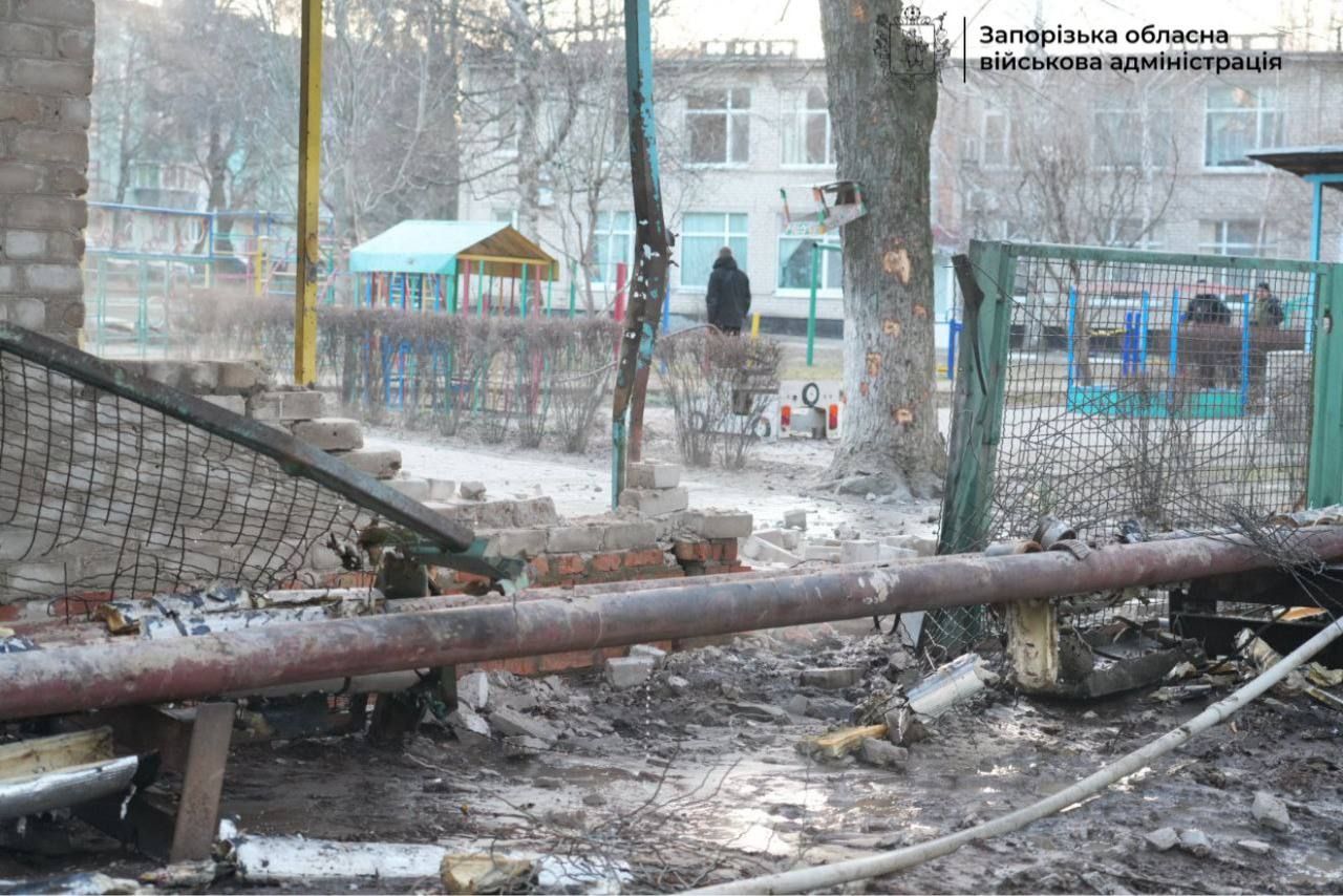 Наслідки обстрілу Запоріжжя