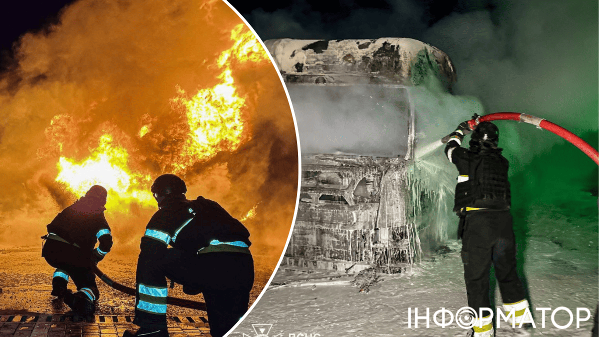 Росіяни у Херсоні вдарили FPV-дроном по вантажівці із цистерною: стався вибух, загорілася АЗС