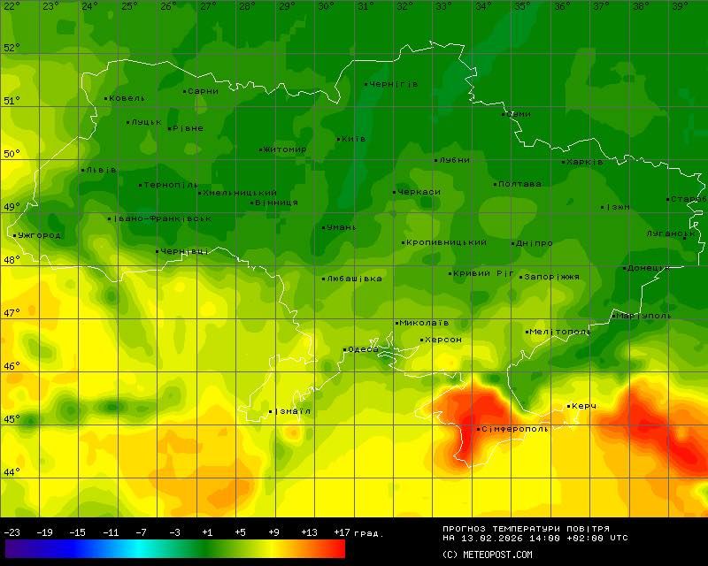 Теплые фронты охватили всю территорию Украины