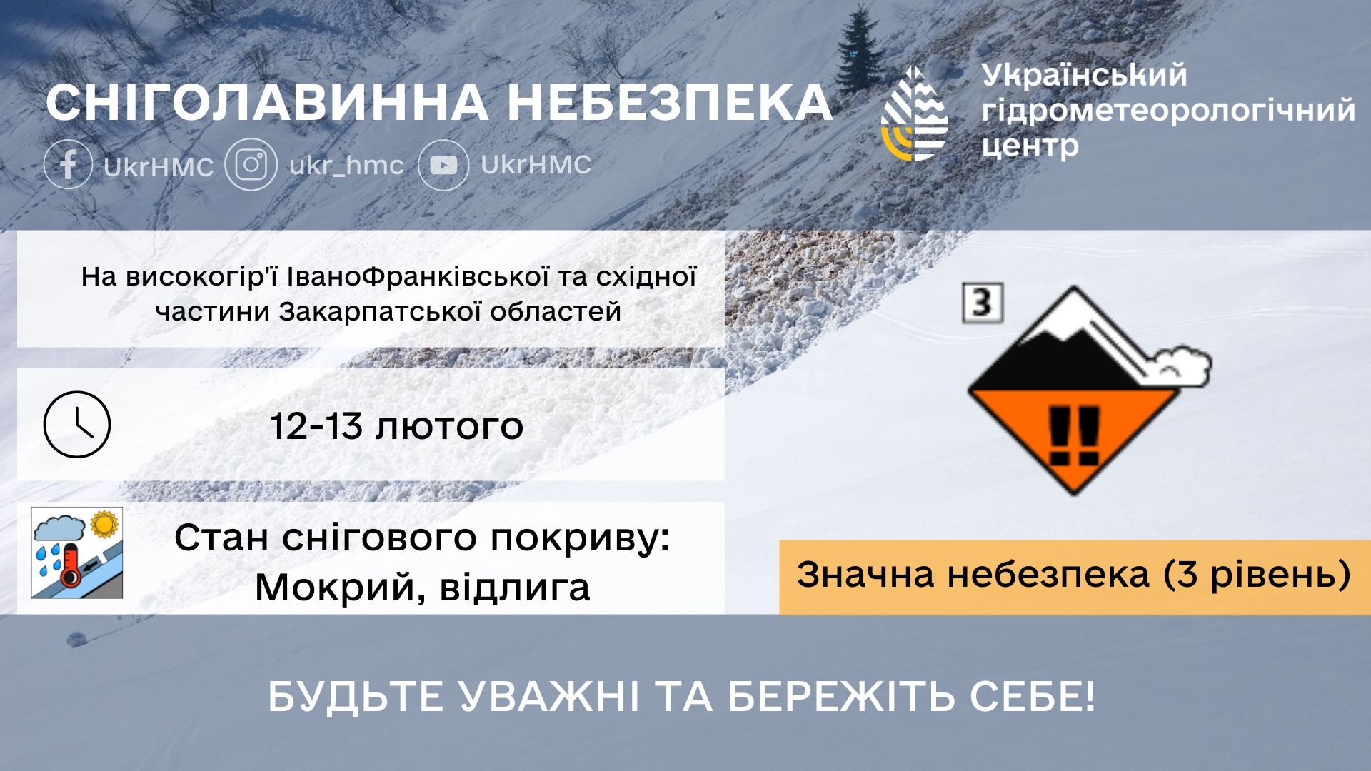 Предупреждение о снеголавинной опасности