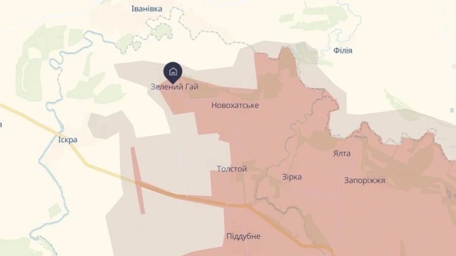 Зелений Гай на Донеччині. Мапа DeepState