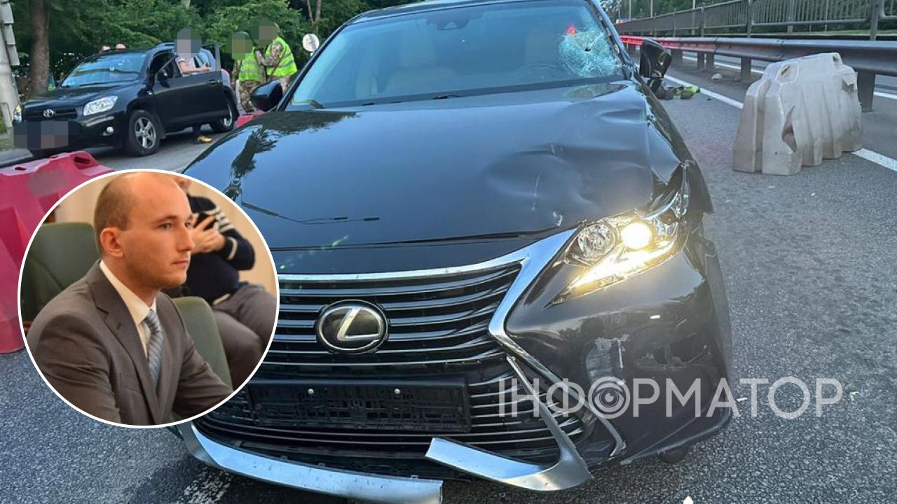 Lexus после ДТП, блокпост Киев