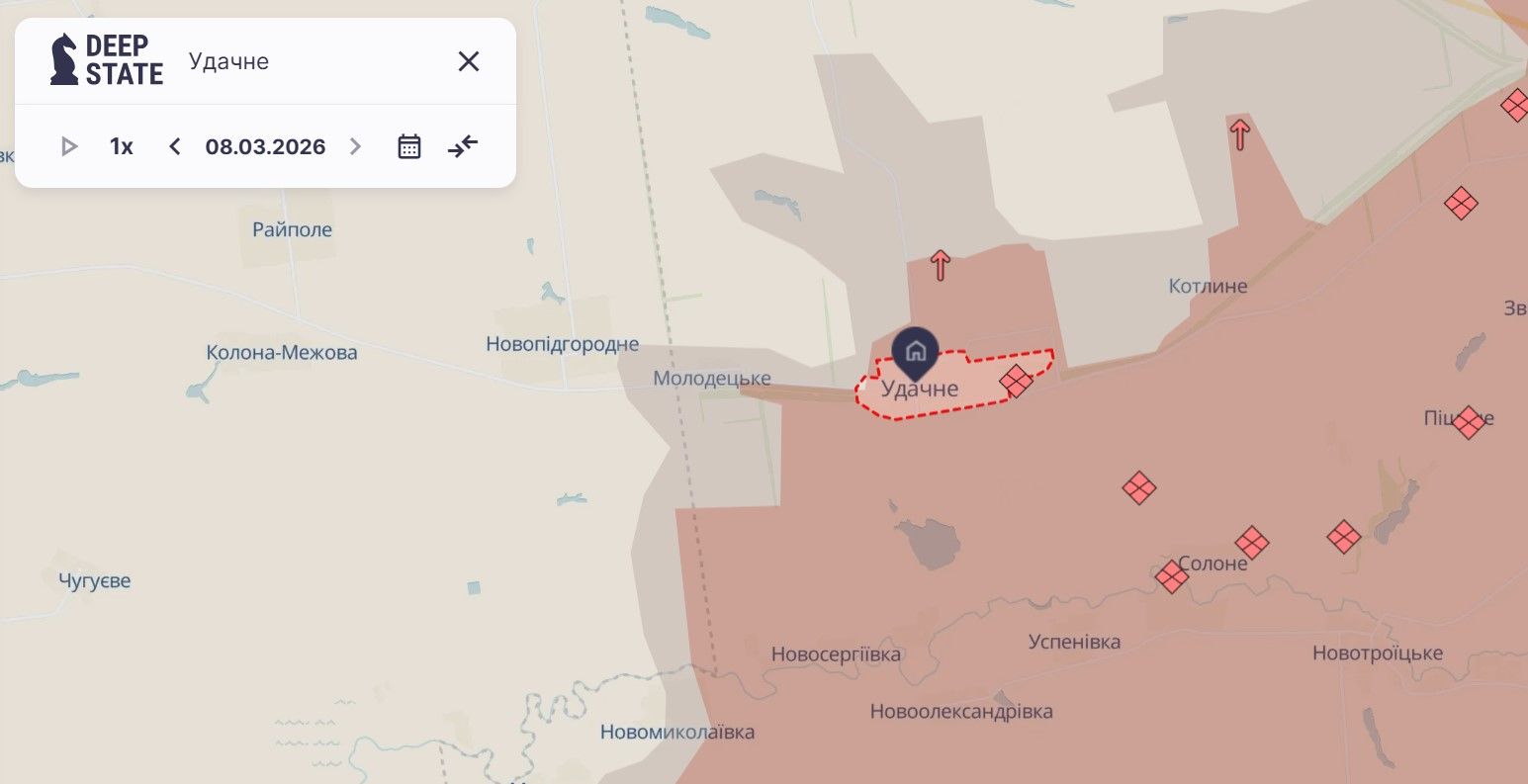 Окупанти просунулися біля Удачного на Донеччині – DeepState Окупанти просунулися біля Удачного на Донеччині – DeepState