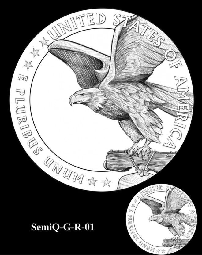 Інша сторона монети - білоголовий орел Сторона монети