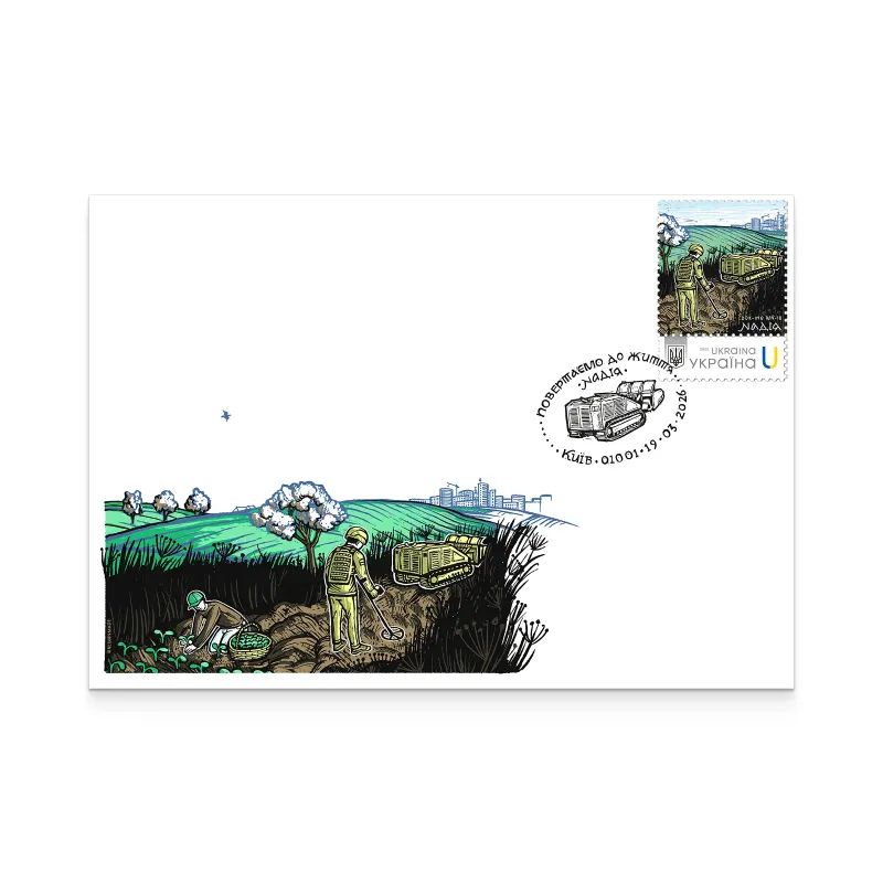 Повертаємо до життя: герої розмінування Фото: Укрпошта Повертаємо до життя: герої розмінування Фото: Укрпошта