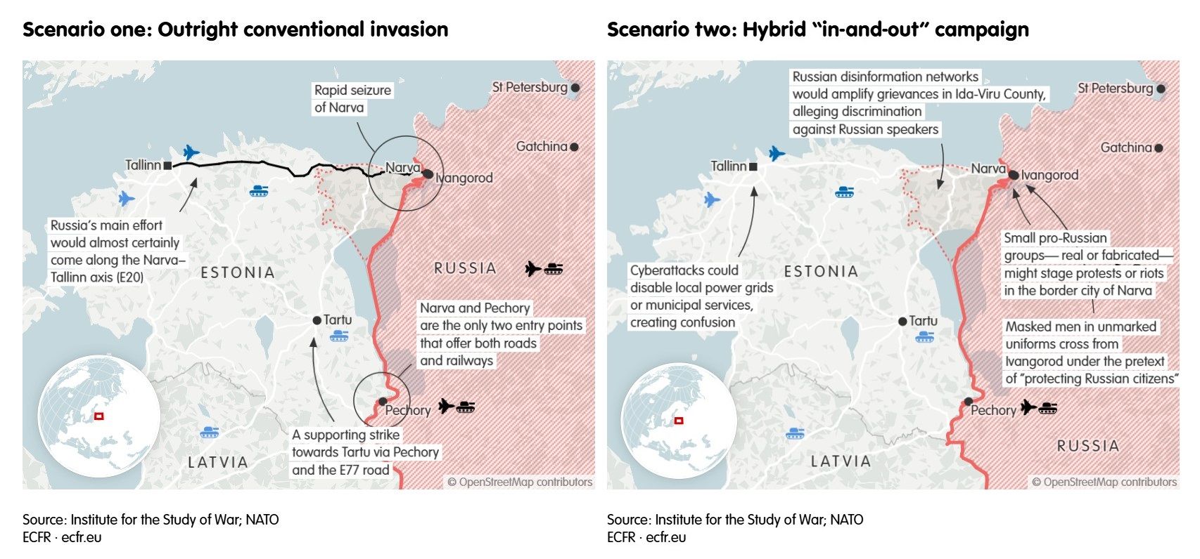 Мапа можливого нападу Росії на країни Балтії 