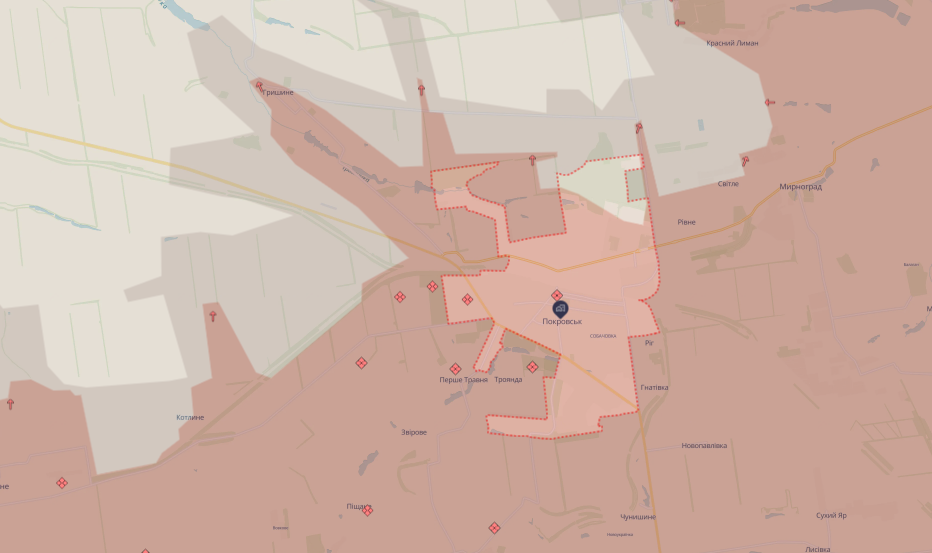 карта боевых действий покровского направления