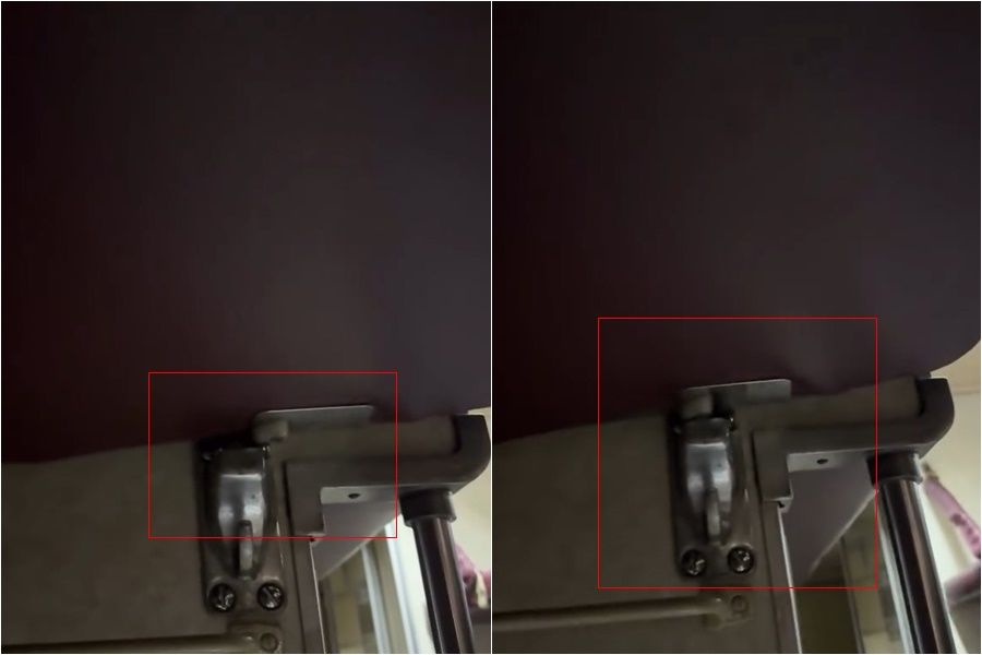 На кадрах з відео, яке опублікувала пасажирка Укрзалізниці, видно, що полиця не закріплена належним чином