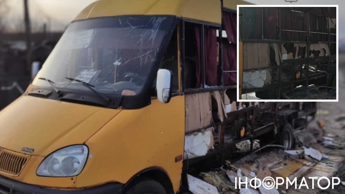 Дрон вдарив по маршрутці на Сумщині: водій поранений, транспорт знищений