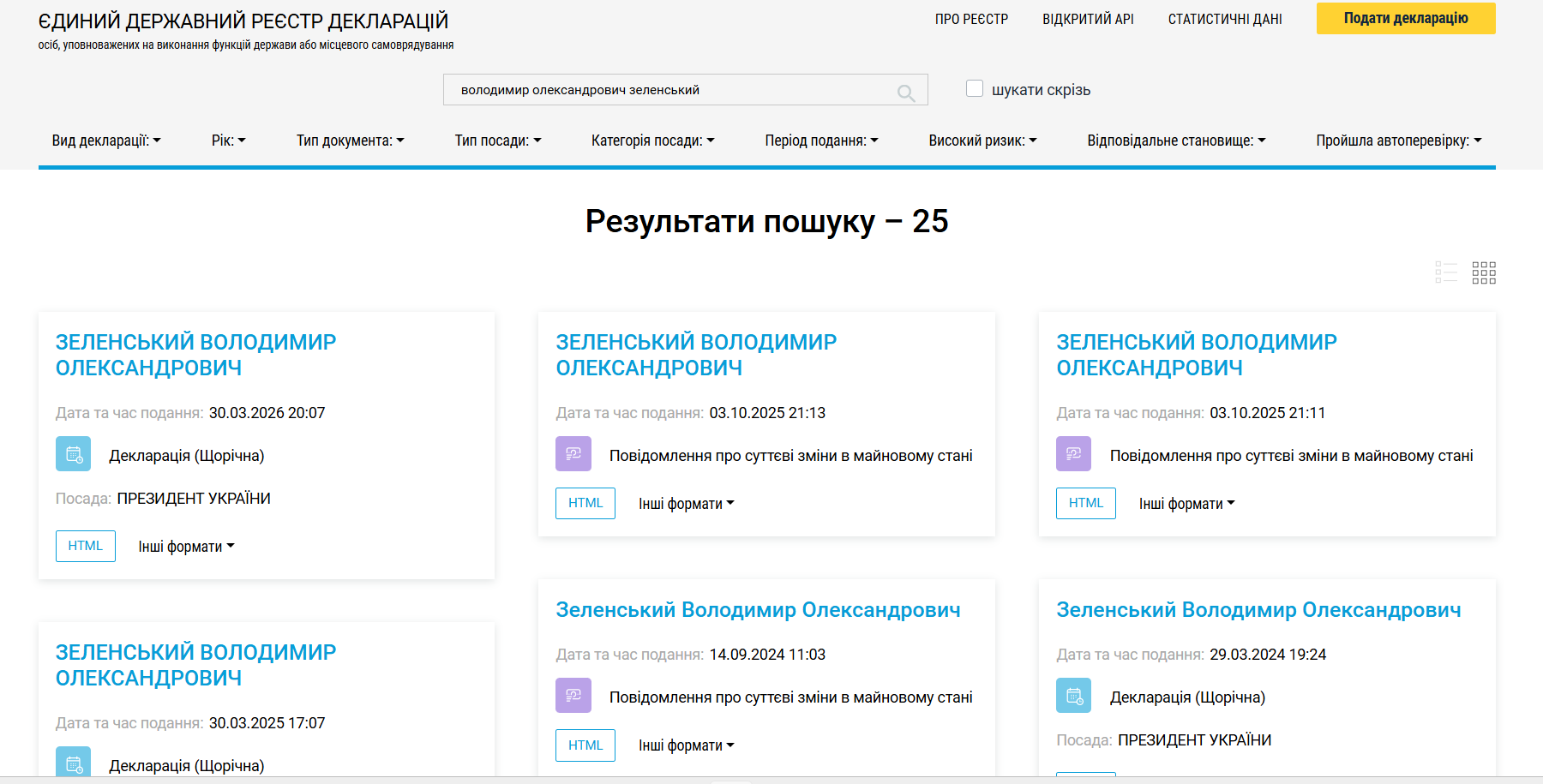 Декларация президента Зеленского