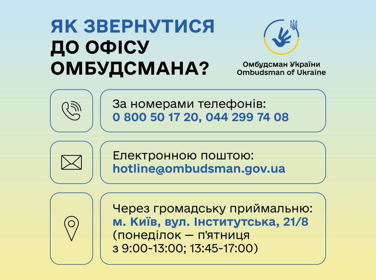 Контакти Офісу Омбудсмана