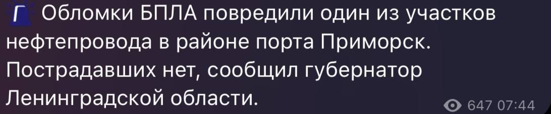 В Росії дрони вночі атакували Кстово та Приморськ: виникли пожежі на НПЗ та пошкоджено нафтопровід 4