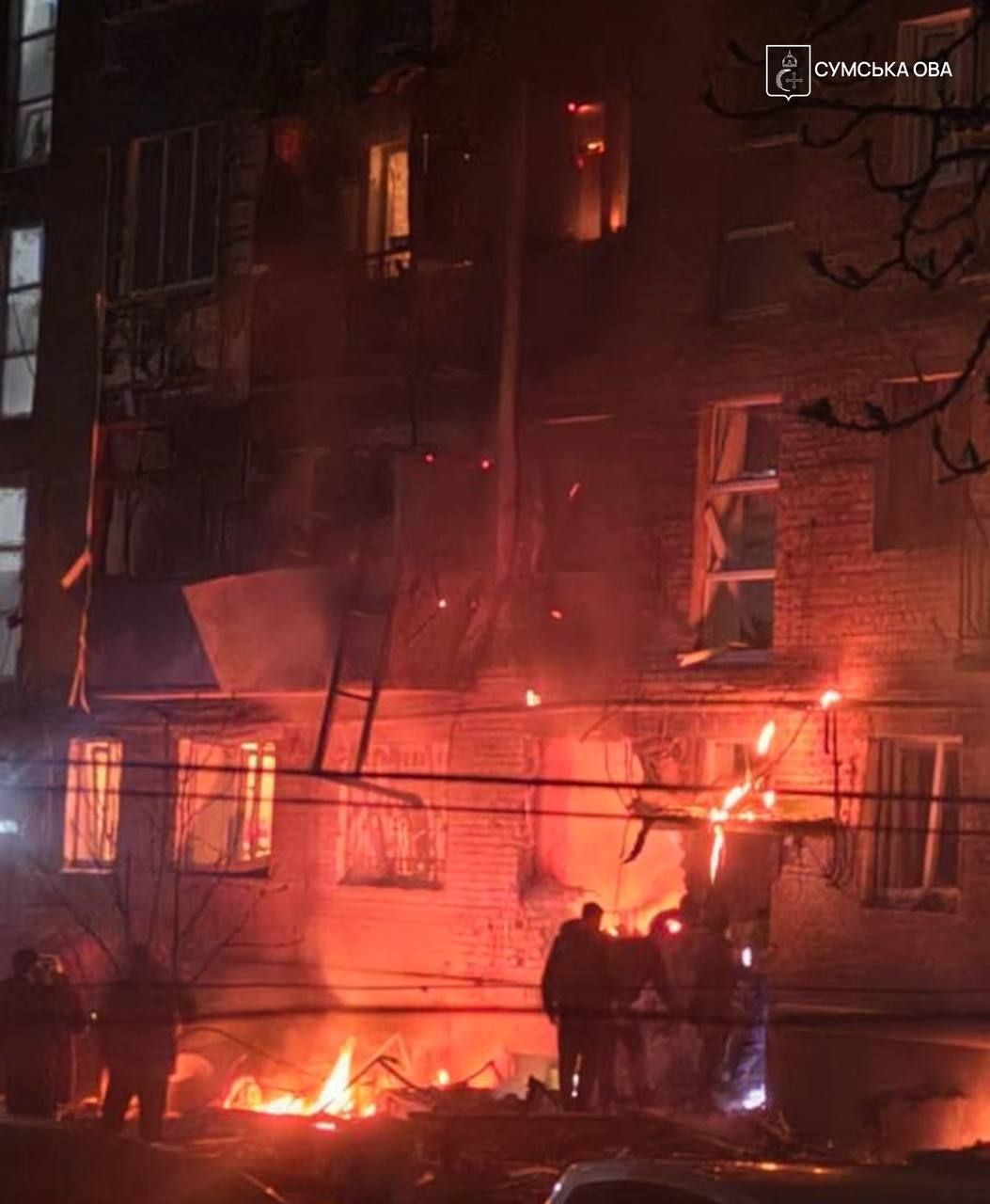 Наслідки атаки. Фото: Сумська ОВА