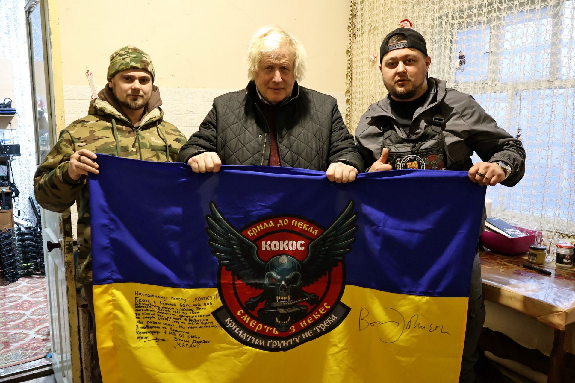 Борис Джонсон на Запоріжжі. Фото: Андрій Андрієно, член НСЖУ, військовослужбовець 65-ї бригади