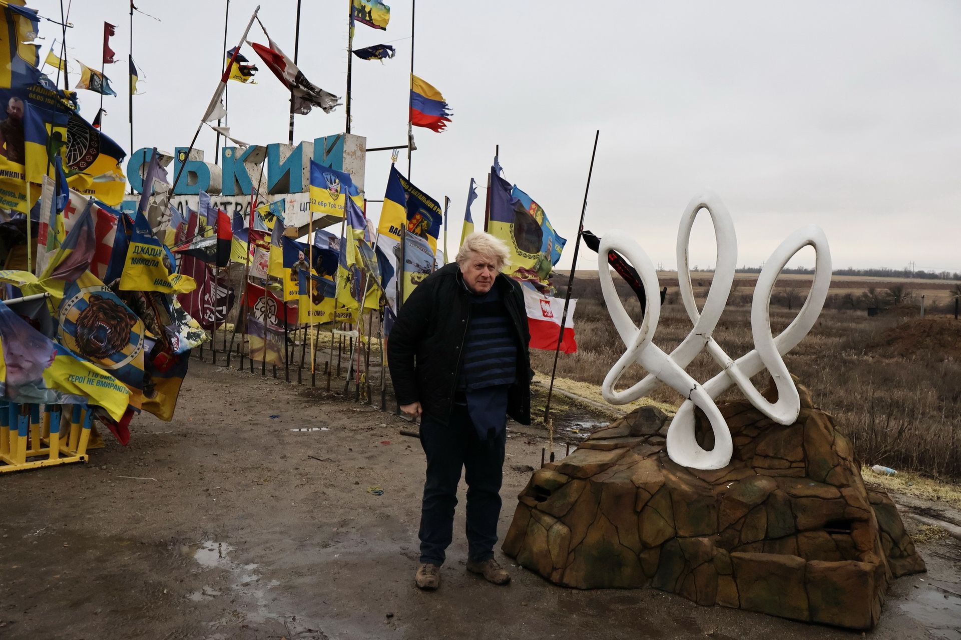 Борис Джонсон на Запоріжжі. Фото: Андрій Андрієно, член НСЖУ, військовослужбовець 65-ї бригади