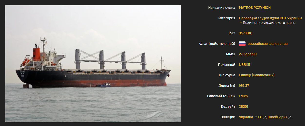 Матрос Позинич – похититель украинского зерна