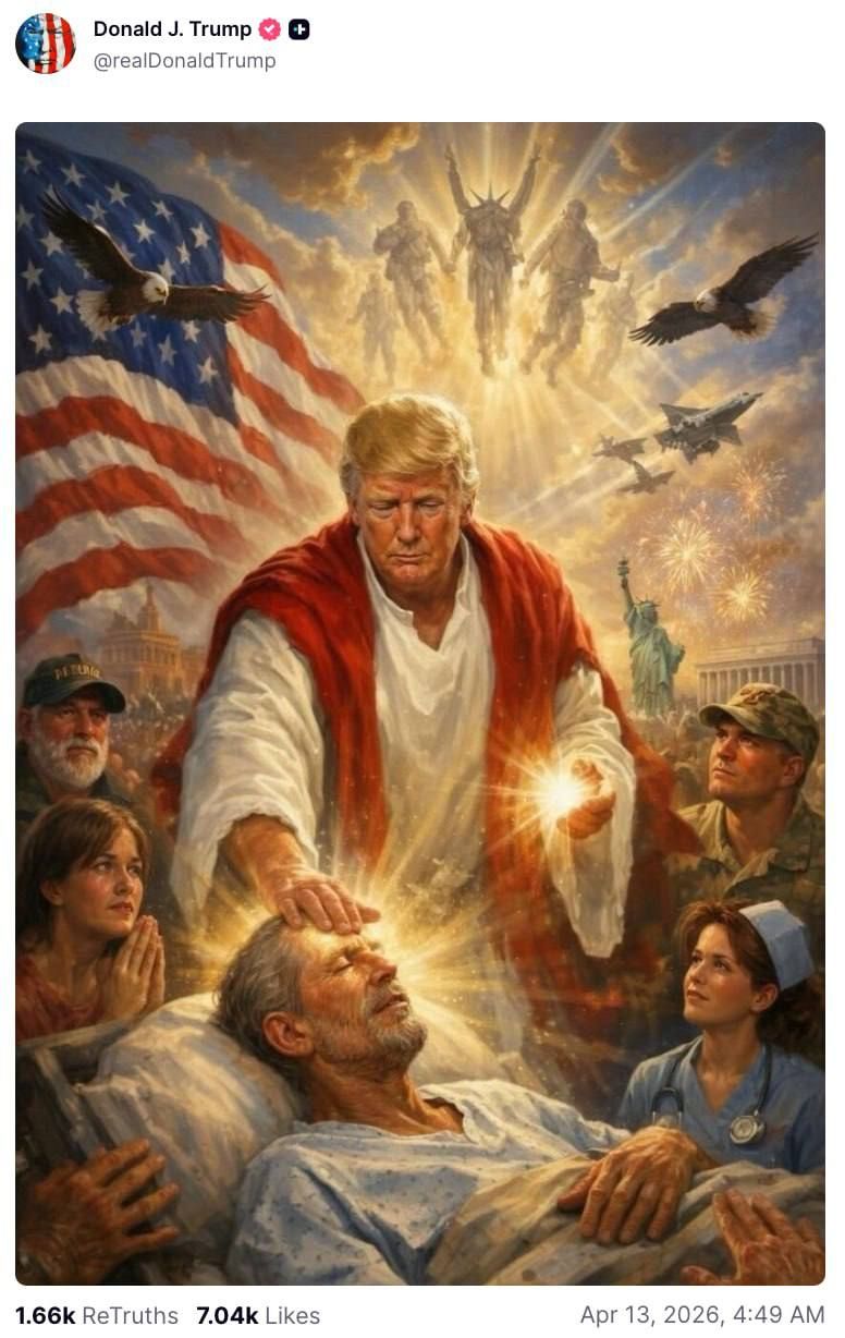 Трамп також опублікував картинку, де він в образі Ісуса Дональд Трамп