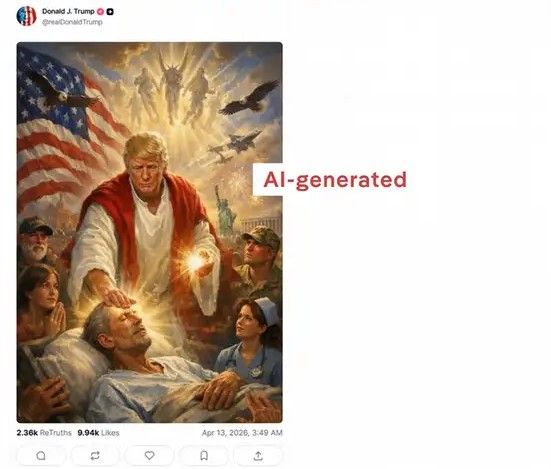 Дональд Трамп у образі Ісуса