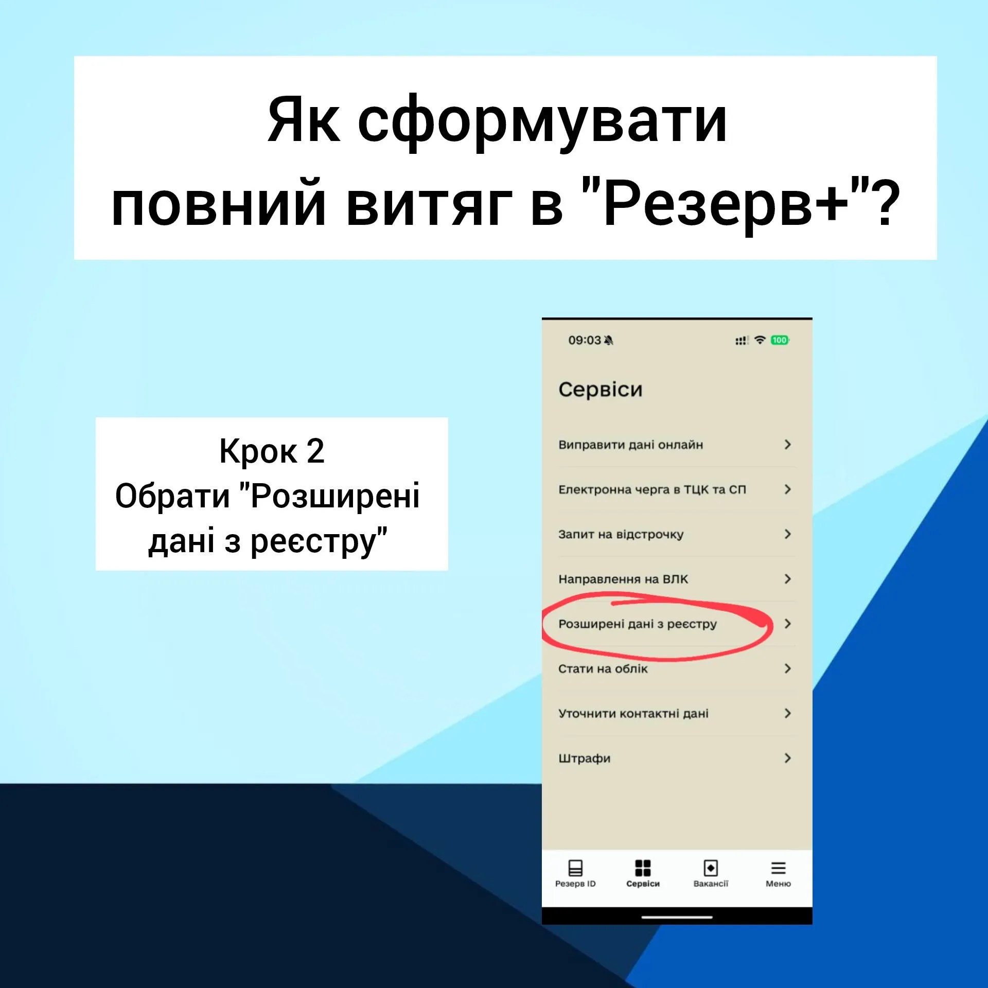 Покрокова інструкцію про те, як зробити повний витяг у Резерв+ від Дар’ї Тарасенко