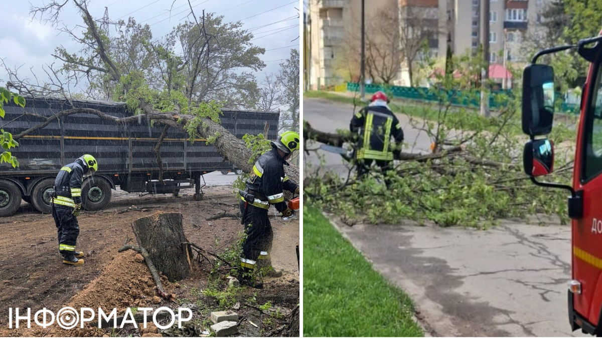 Наслідки негоди. Фото: ДСНС, колаж: Інформатор