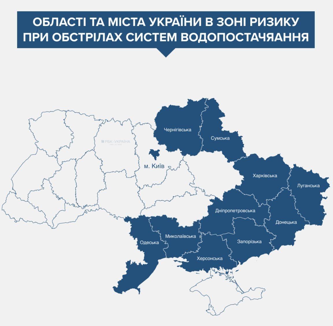 Які області можуть опинитися без питної води