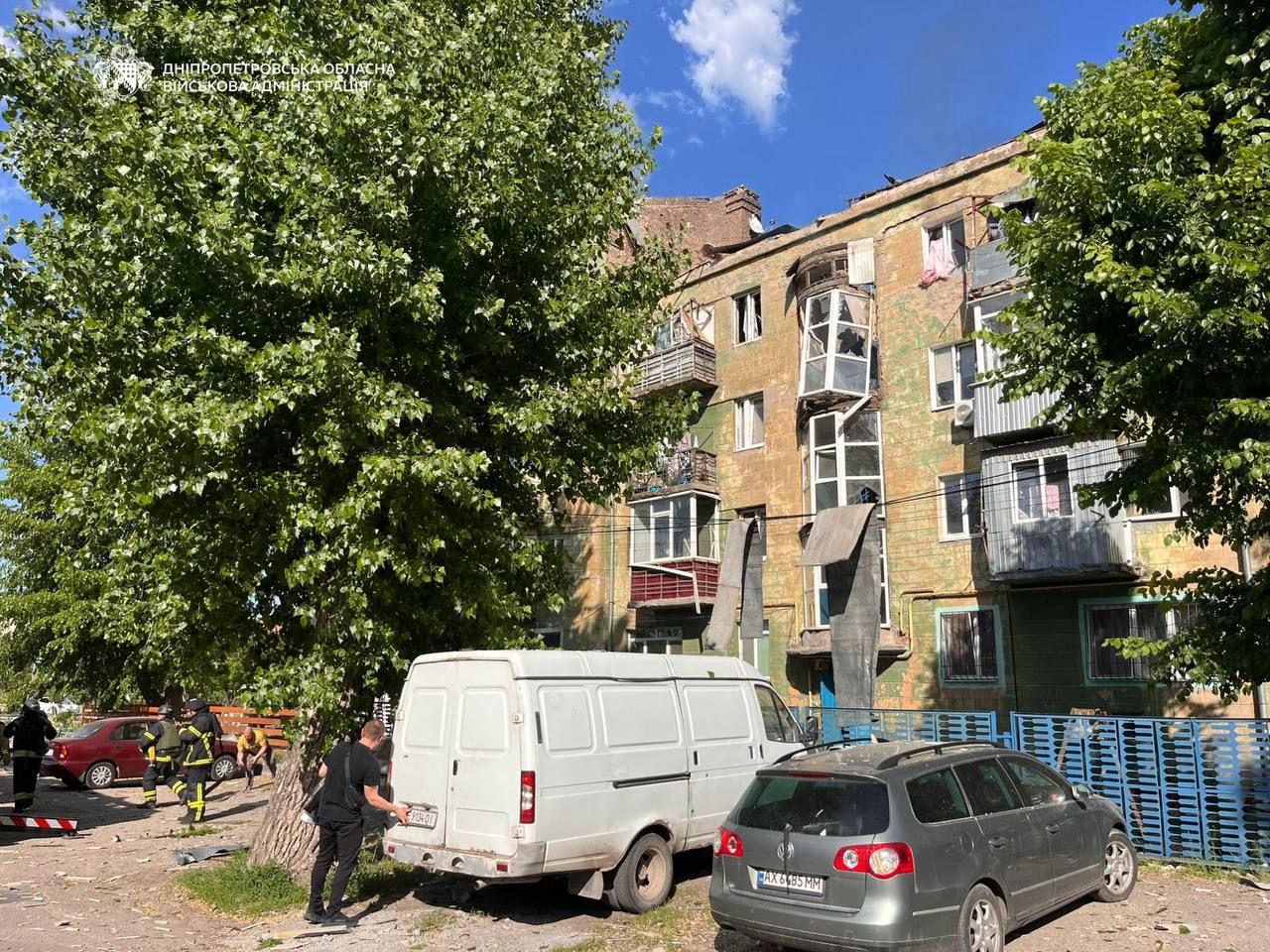 Россия ударила по Днепру 21 мая. Фото: ОВА Днепр атака удар