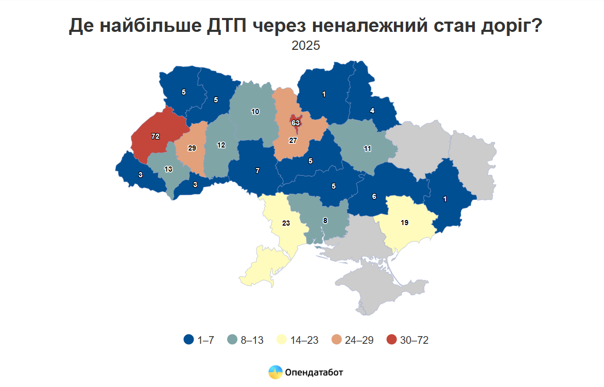 Найнебезпечніші регіони Фото: Опендатабот Найнебезпечніші регіони Фото: Опендатабот