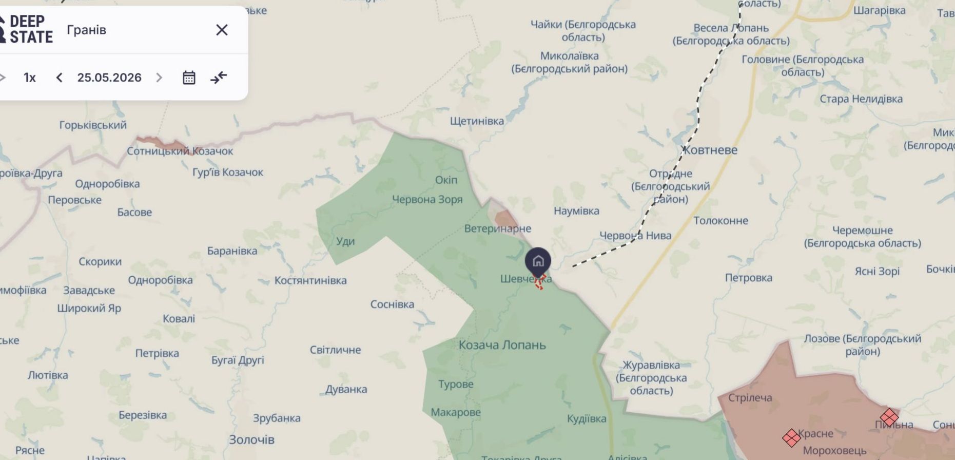 Гранов контролируется ВСУ Гранов на карте боевых действий