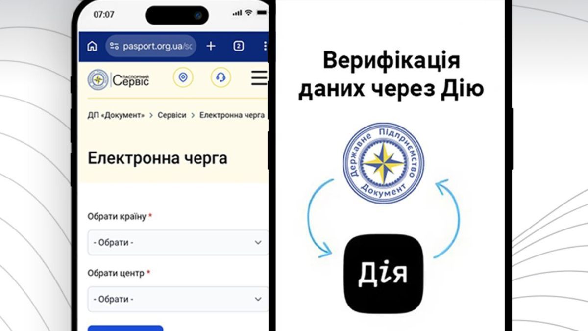 Паспортный сервис переходит на верификацию через Дія. Подпись - названы города и страны