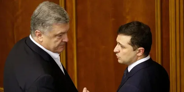 Петр Порошенко и Владимир Зеленский в Верховной Раде в 2020 году