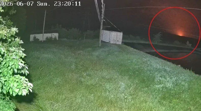 Вибух дрона зафіксували камери Вибух дрона зафіксували камери